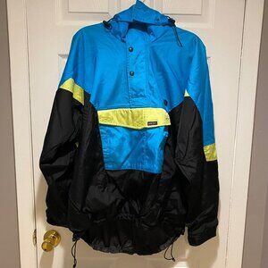 The North Face Goretex Men's Black & Blue Pullover Windbreaker Jacket Size M-L